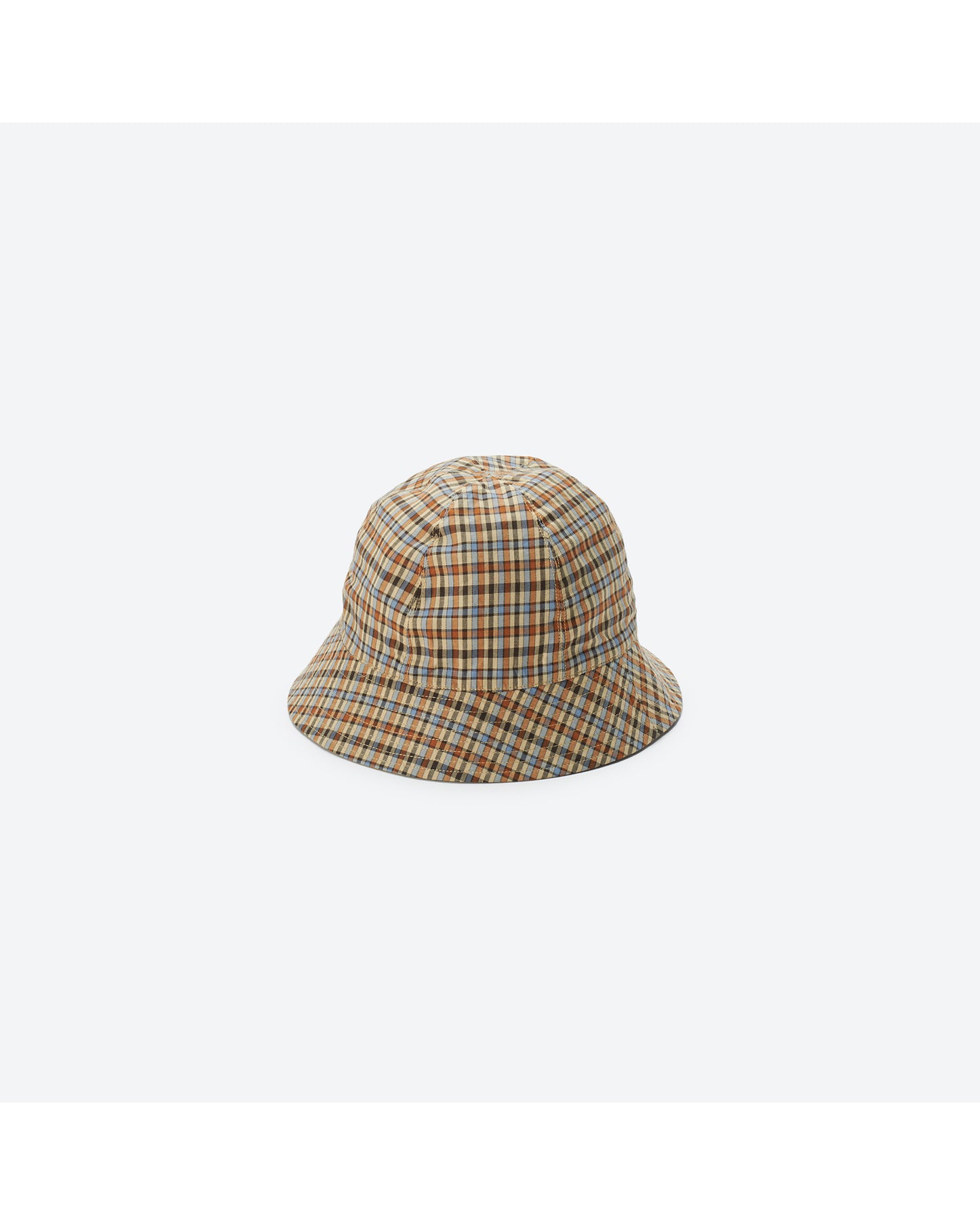 PLAIN&CHECK REVERSIBLE BUCKET/6PANEL HAT BEIGE×BEIGE