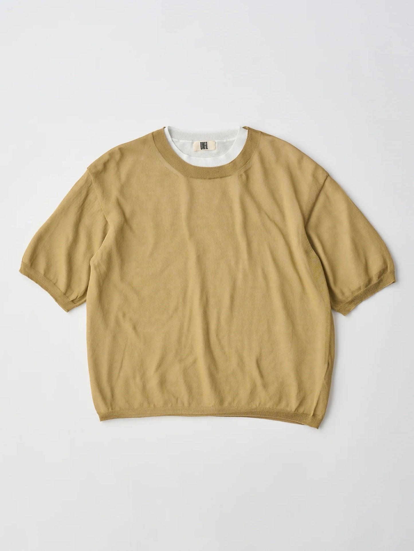 high-twisted cotton sheer knit layered P/O