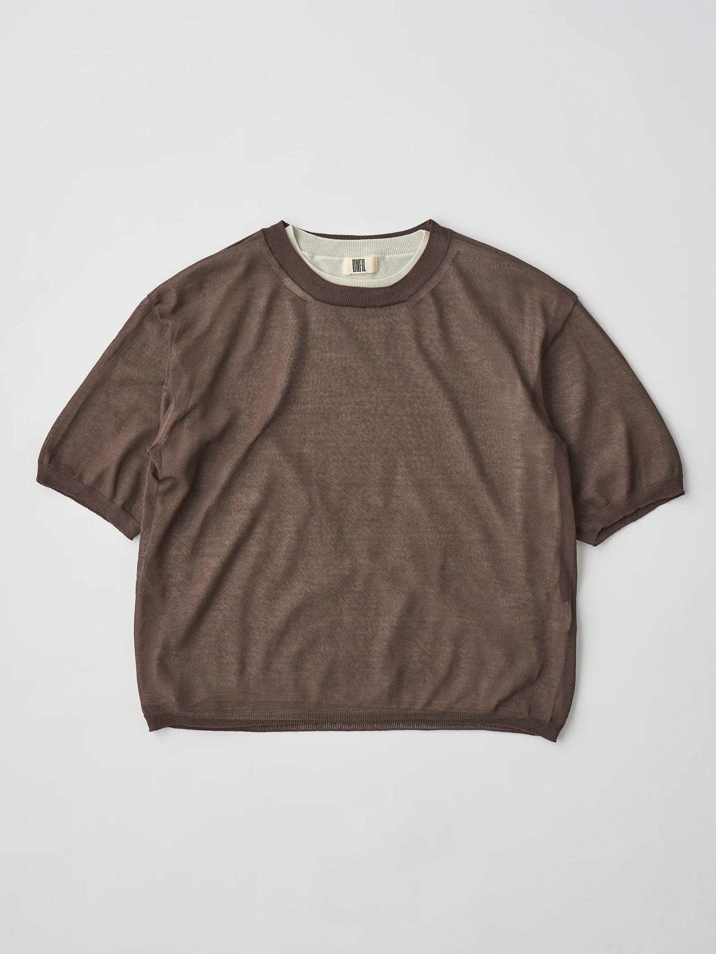 high-twisted cotton sheer knit layered P/O