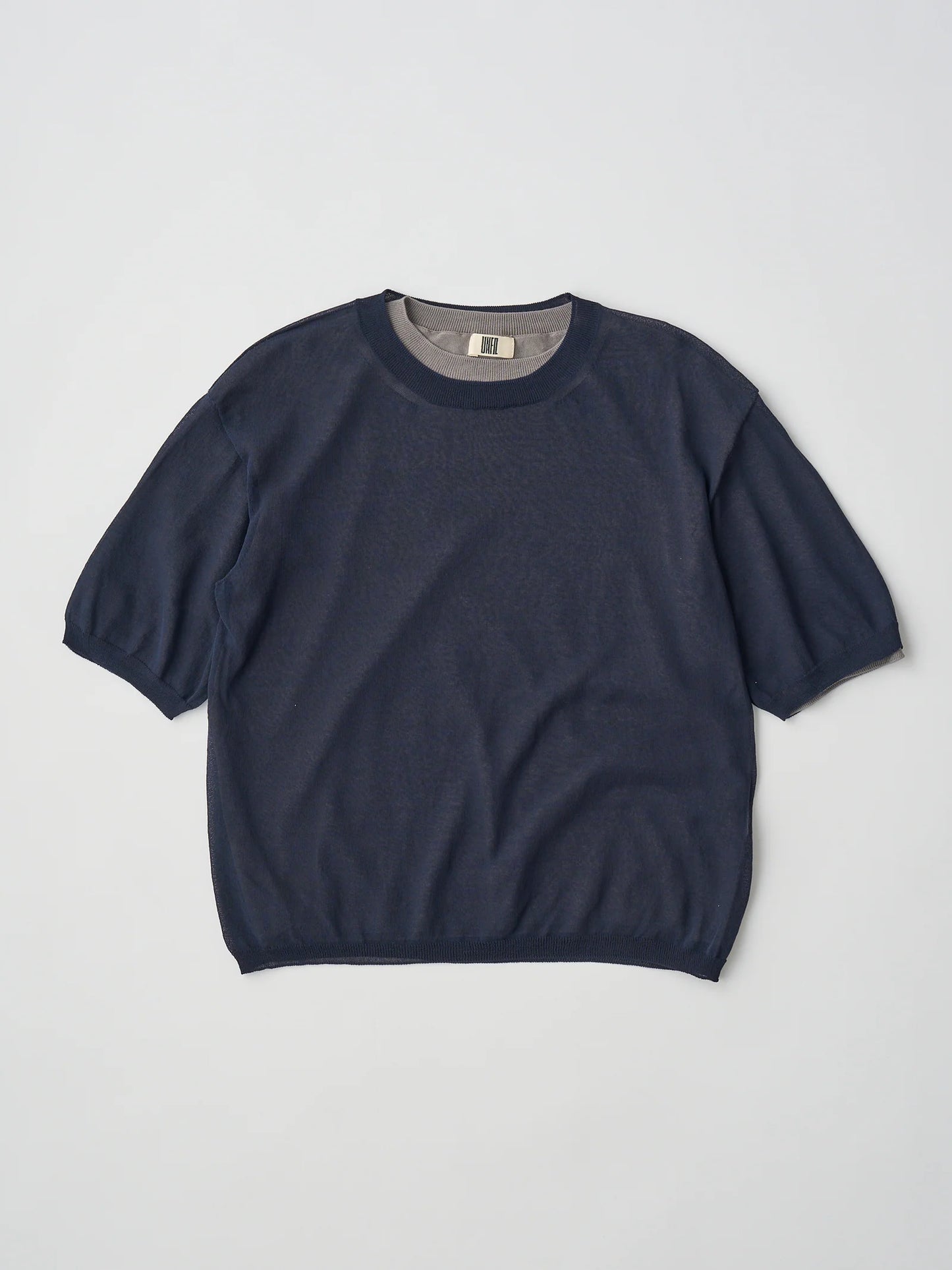 high-twisted cotton sheer knit layered P/O