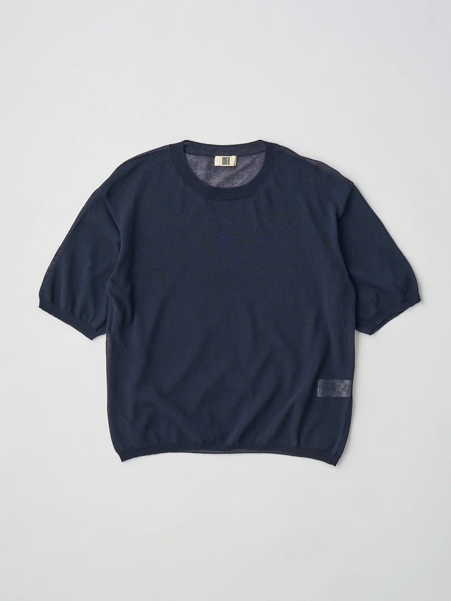 high-twisted cotton sheer knit layered P/O