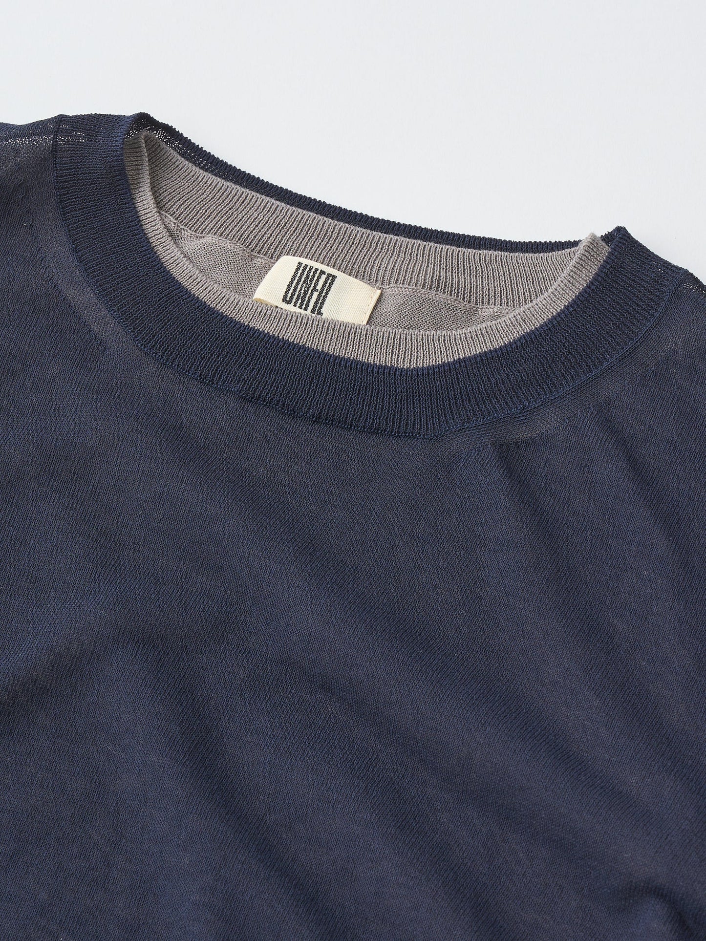 high-twisted cotton sheer knit layered P/O