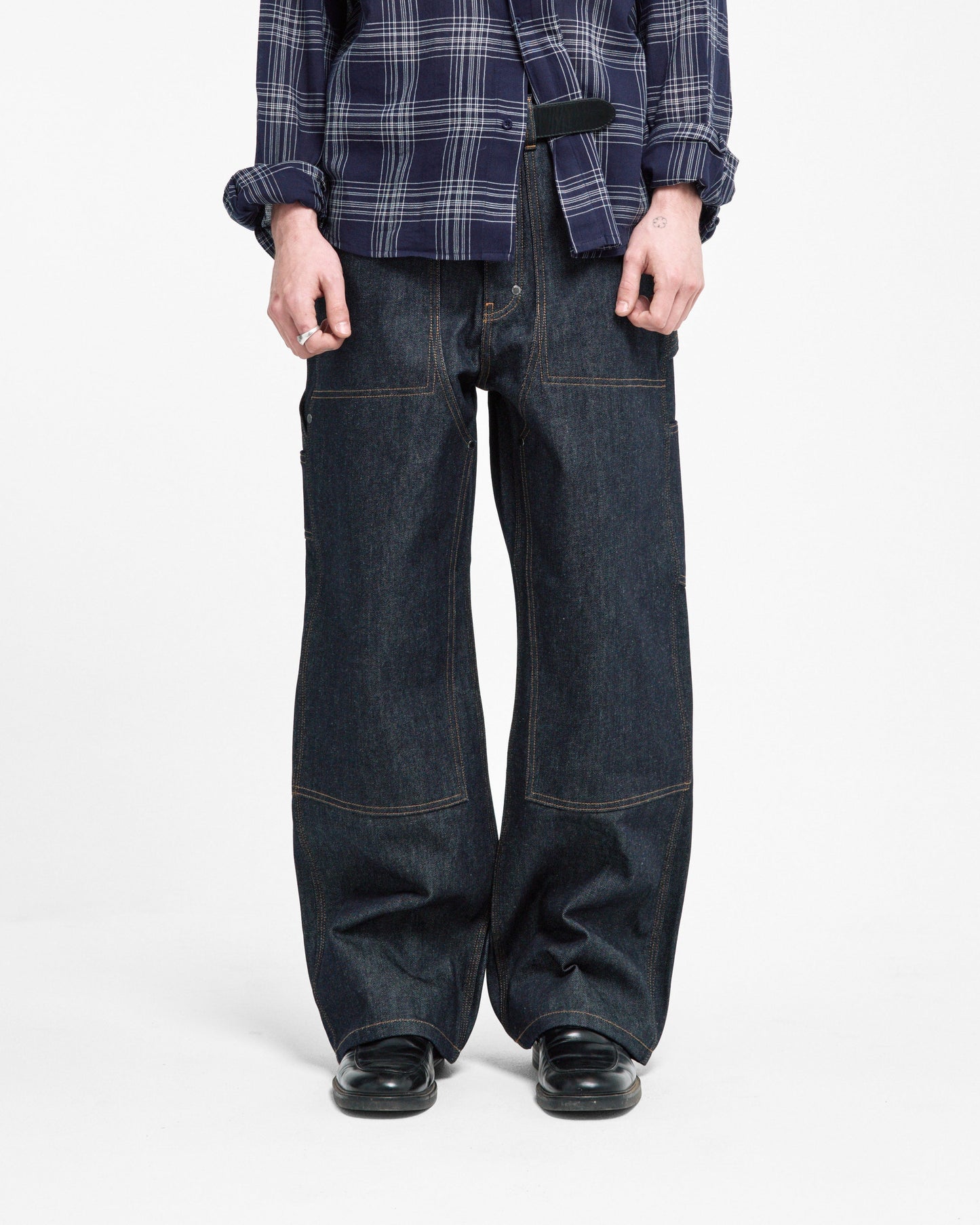 BAGGY DENIM DOUBLE KNEE