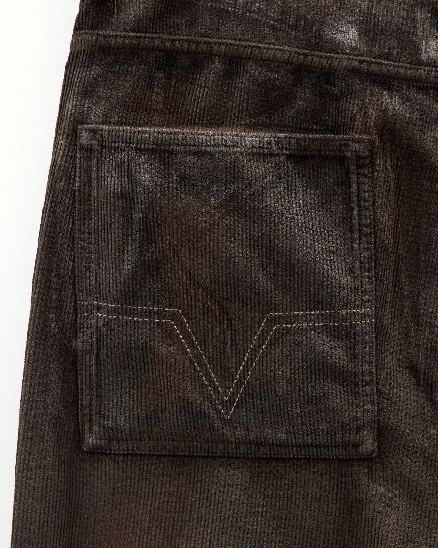 WAXED BAGGY CORD PANTS