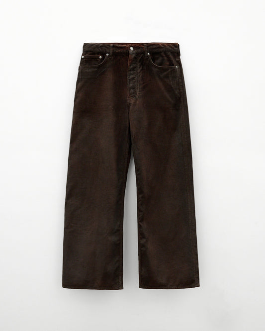 WAXED BAGGY CORD PANTS