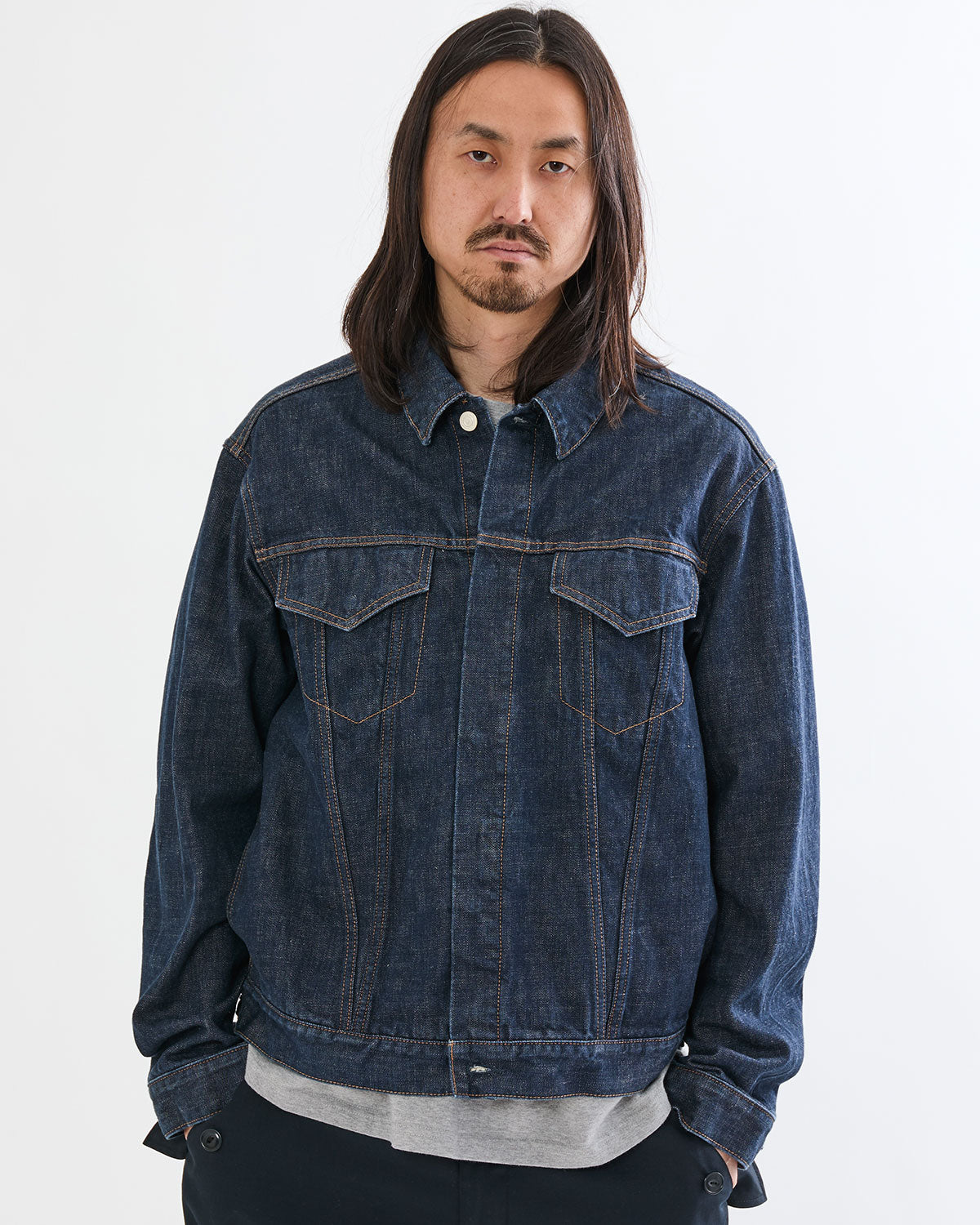 TRUCKER BLOUSON COTTON 13.5oz DENIM OW