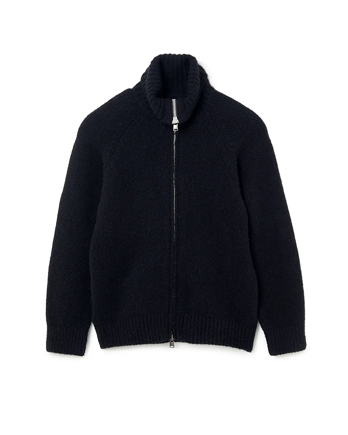 HIKER HIGH NECK ZIP BLOUSON WOOL BOUCLE KNIT