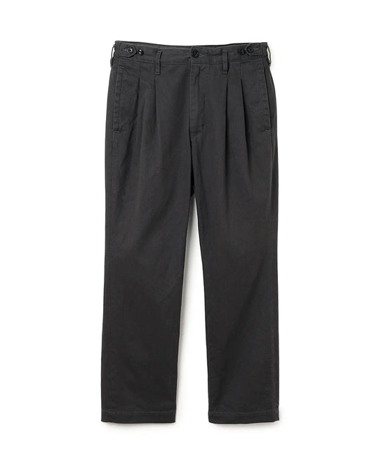 OFFICER CHINO TROUSERS COTTON TWILL PIGMENT DYE