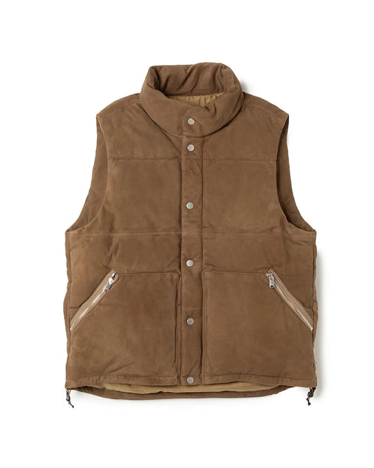 EXPLORER DOWN VEST SHEEP LEATHER WITH WINDSTOPPER®