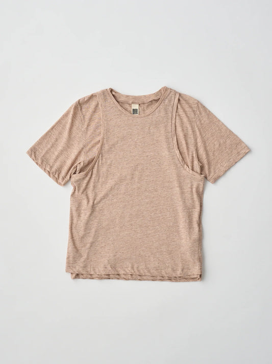 fine slub yarn layered top