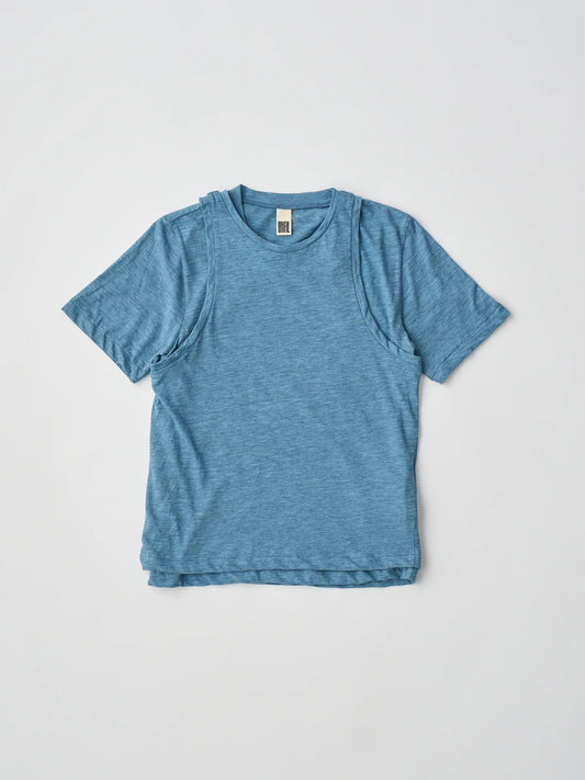 fine slub yarn layered top
