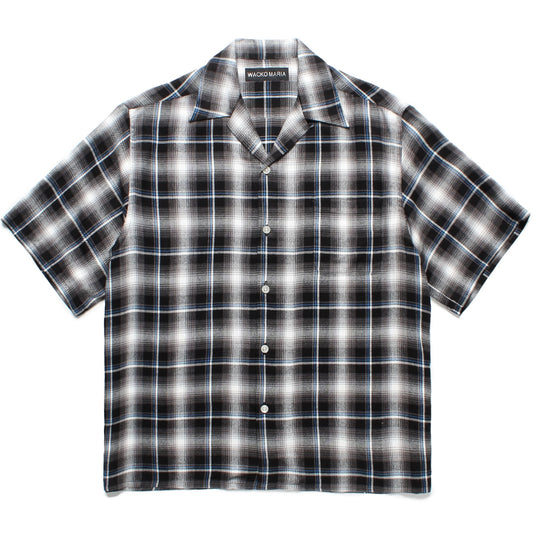 OMBRE CHECK OPEN COLLAR SHIRT S/S ( TYPE-1 )