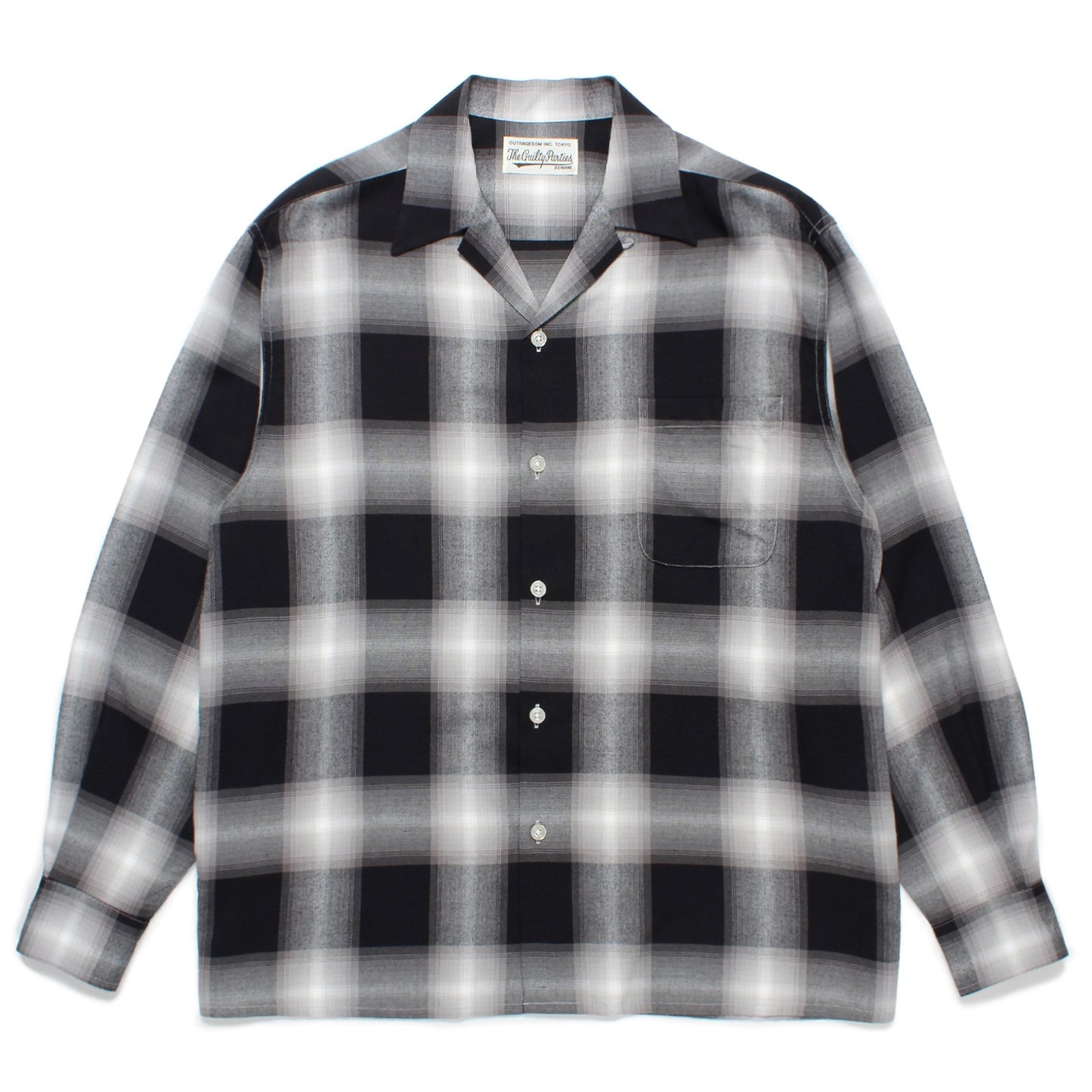 OMBRE CHECK OPEN COLLAR SHIRT L/S ( TYPE-1 )