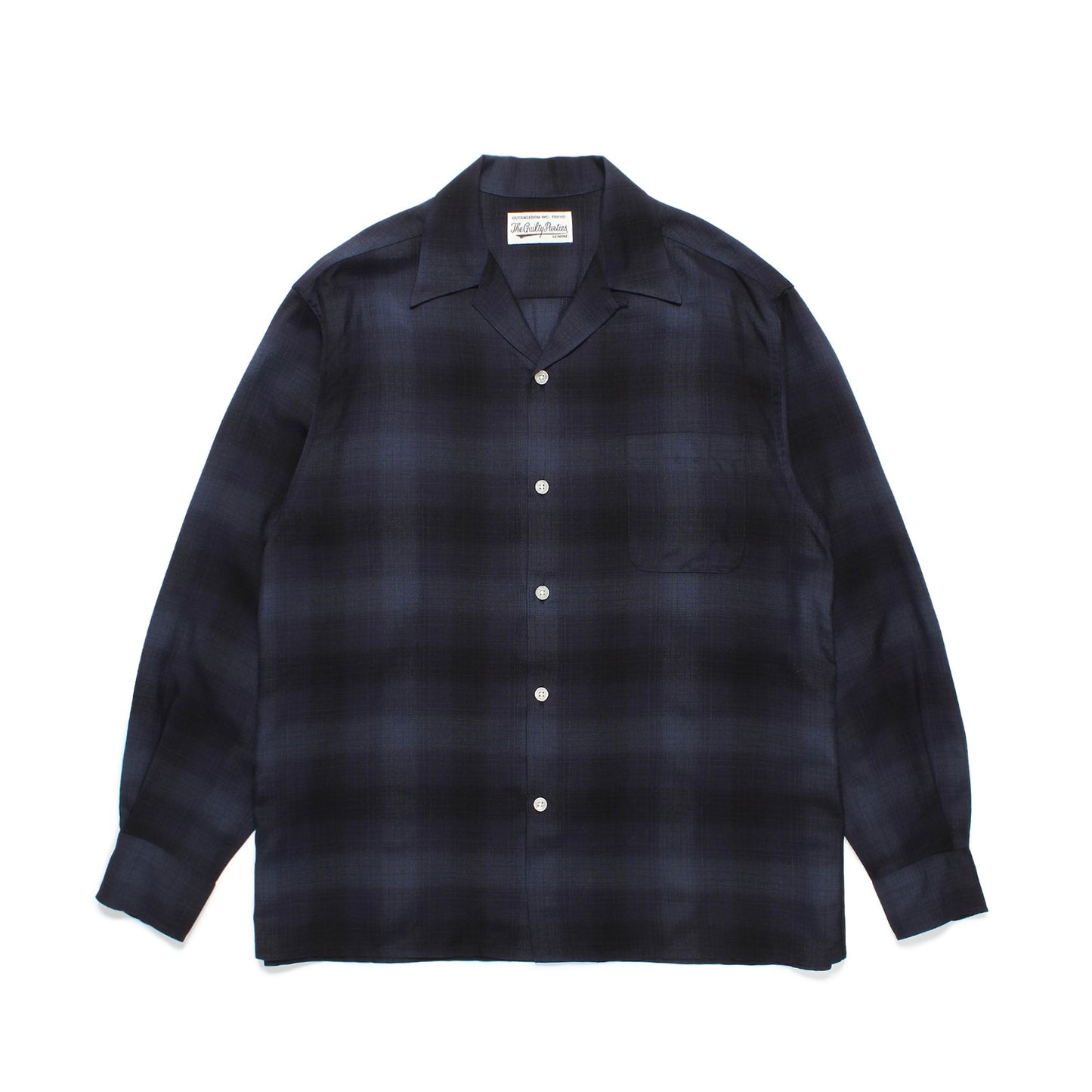 OMBRE CHECK OPEN COLLAR SHIRT L/S ( TYPE-4 )