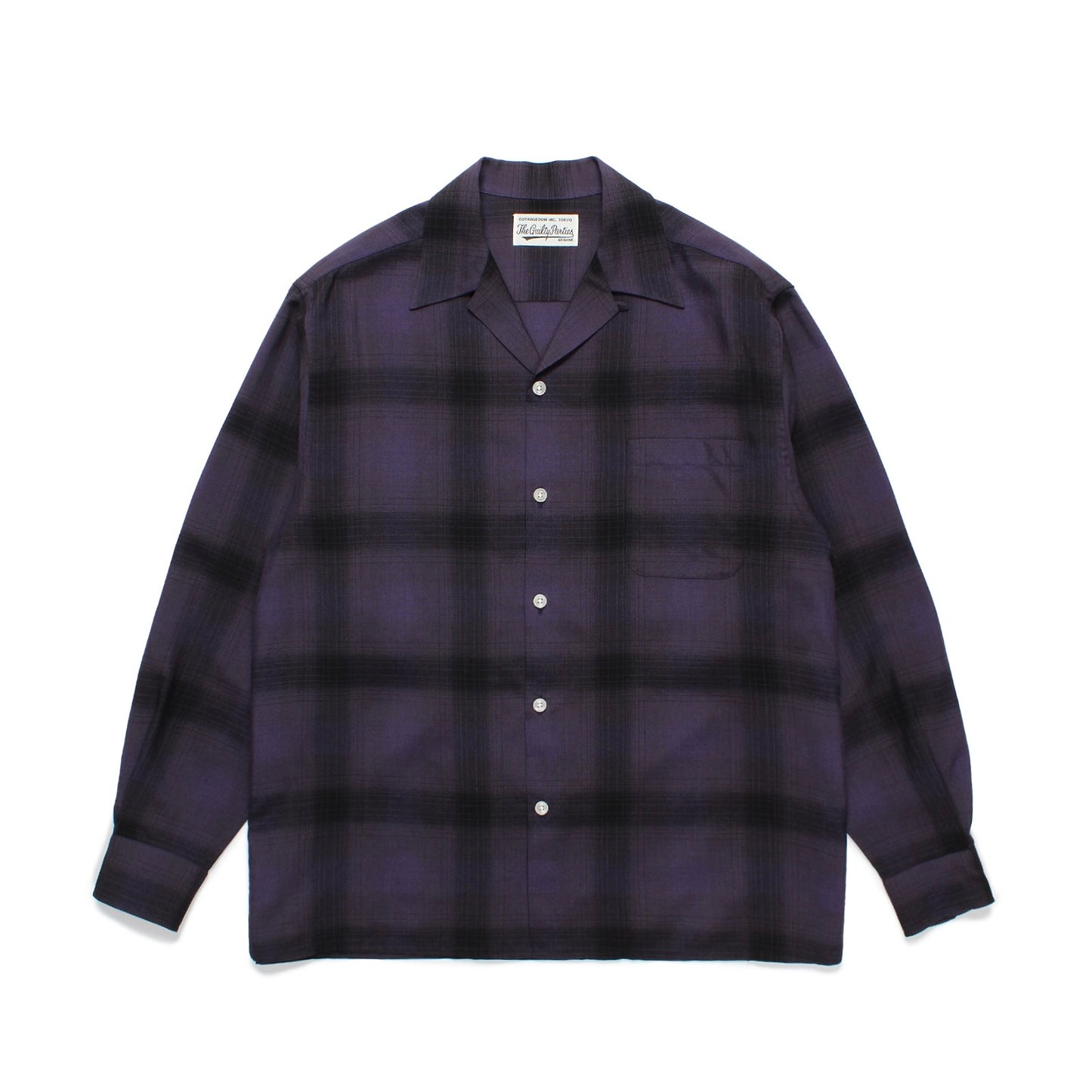 OMBRE CHECK OPEN COLLAR SHIRT L/S ( TYPE-4 )