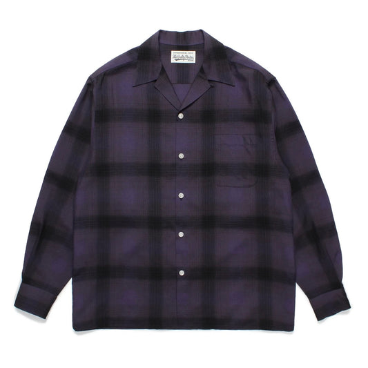 OMBRE CHECK OPEN COLLAR SHIRT L/S ( TYPE-4 )