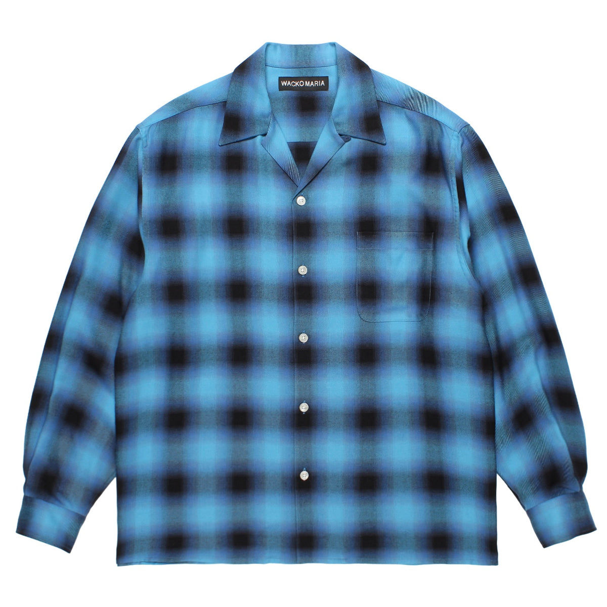 OMBRE CHECK OPEN COLLAR SHIRT L/S ( TYPE-5 )