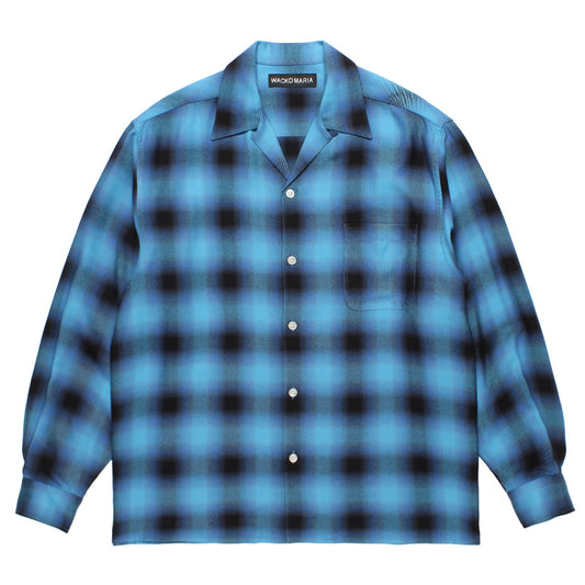 OMBRE CHECK OPEN COLLAR SHIRT L/S ( TYPE-5 )