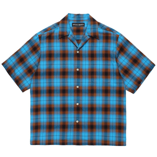 OMBRE CHECK OPEN COLLAR SHIRT S/S ( TYPE-2 )
