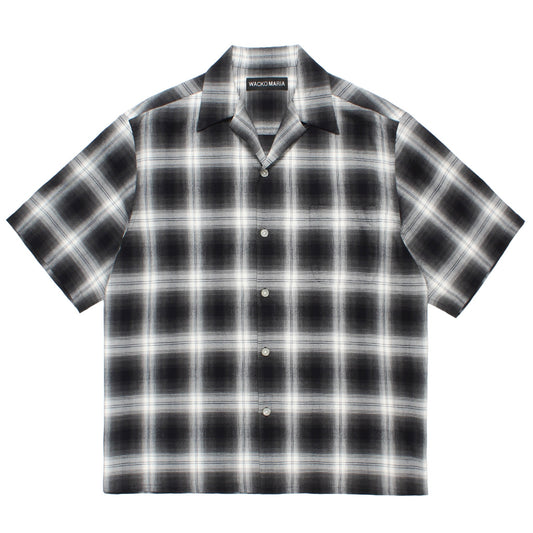 OMBRE CHECK OPEN COLLAR SHIRT S/S ( TYPE-2 )