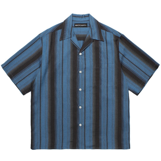 OMBRE STRIPED OPEN COLLAR SHIRT S/S