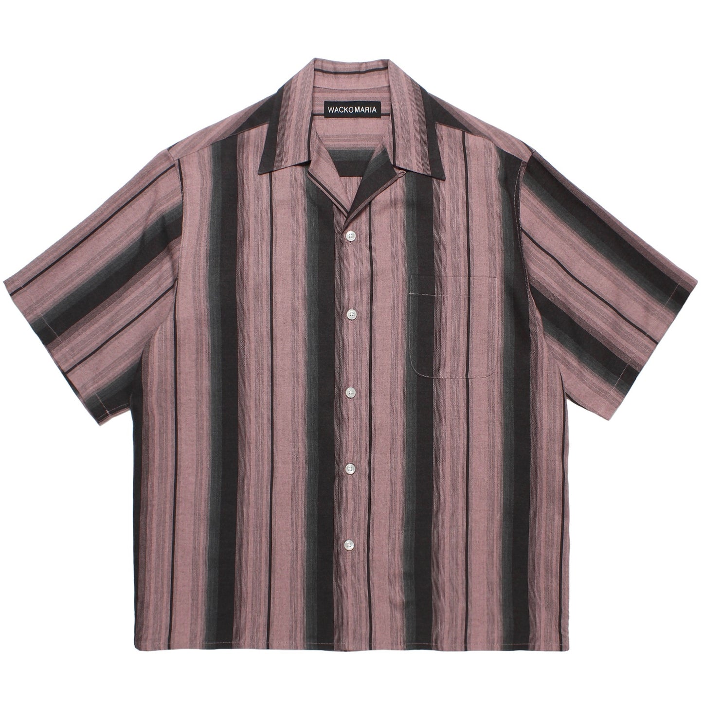 OMBRE STRIPED OPEN COLLAR SHIRT S/S