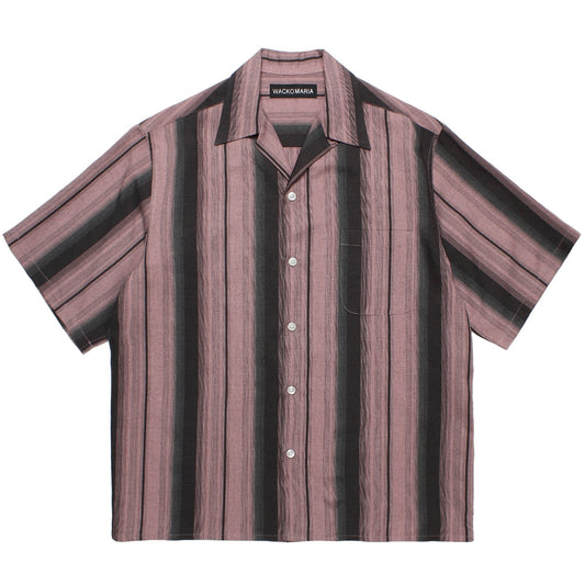 OMBRE STRIPED OPEN COLLAR SHIRT S/S