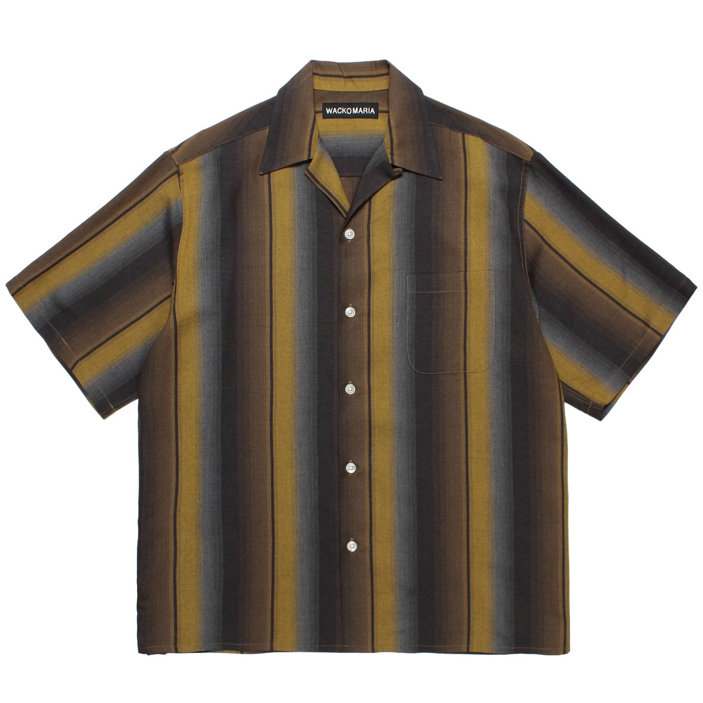 OMBRE STRIPED OPEN COLLAR SHIRT S/S