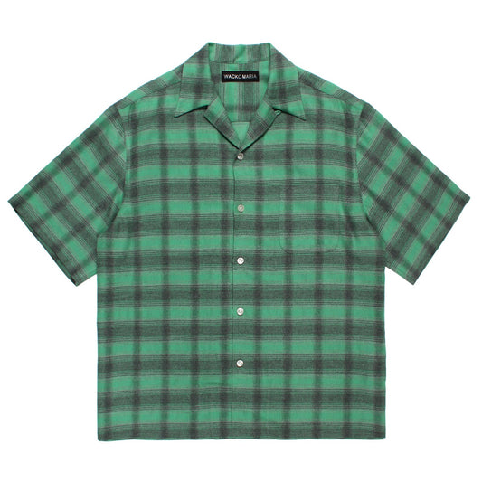 OMBRE CHECK OPEN COLLAR SHIRT S/S ( TYPE-3 )