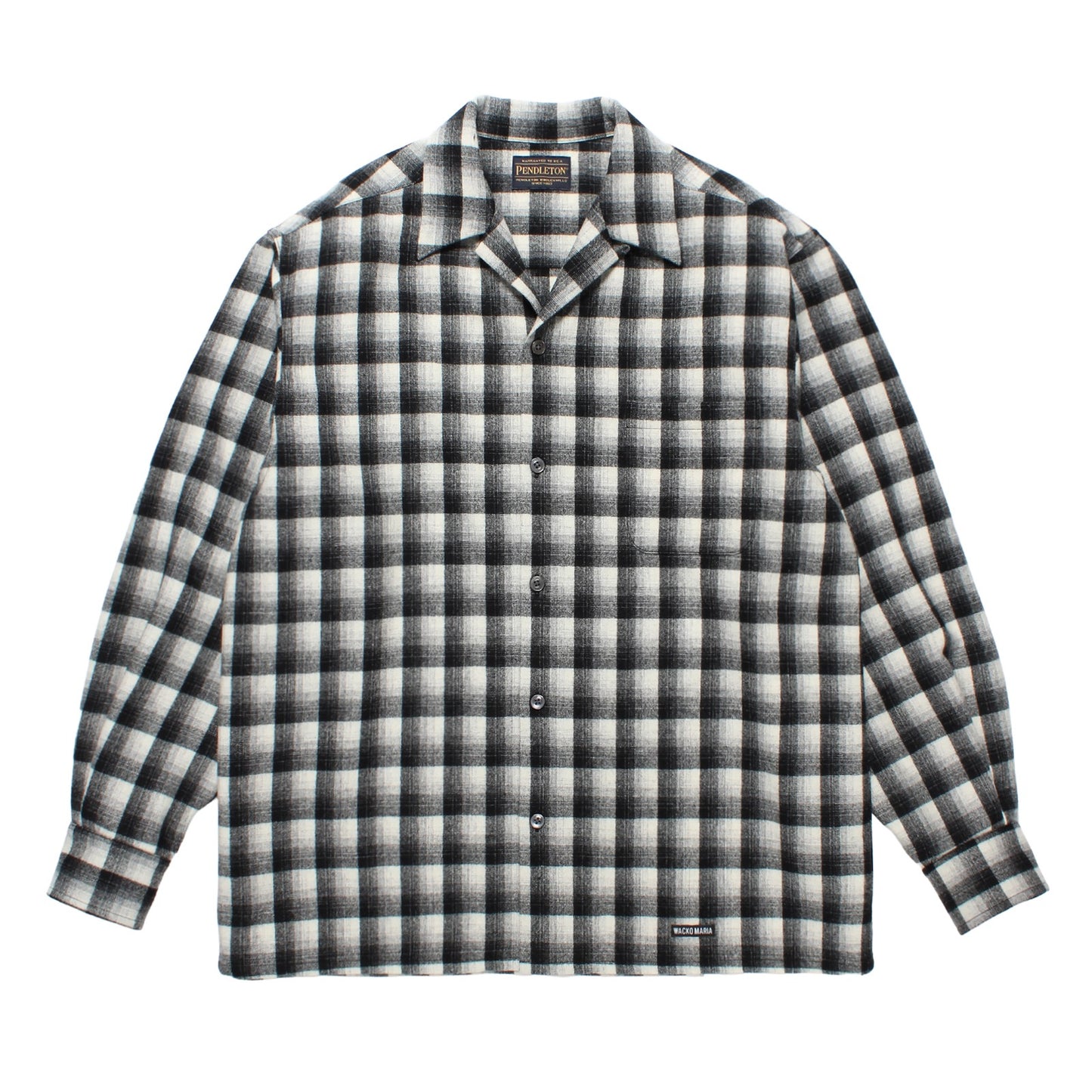 WOOL OMBRE CHECK OPEN COLLAR SHIRT L/S ( TYPE-1 )