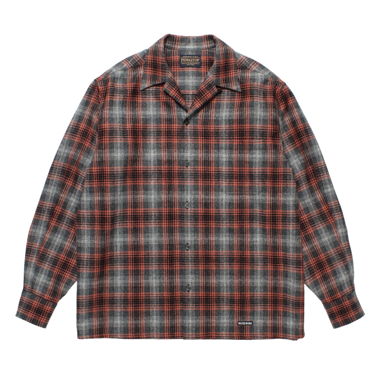 WOOL OMBRE CHECK OPEN COLLAR SHIRT L/S ( TYPE-2 )