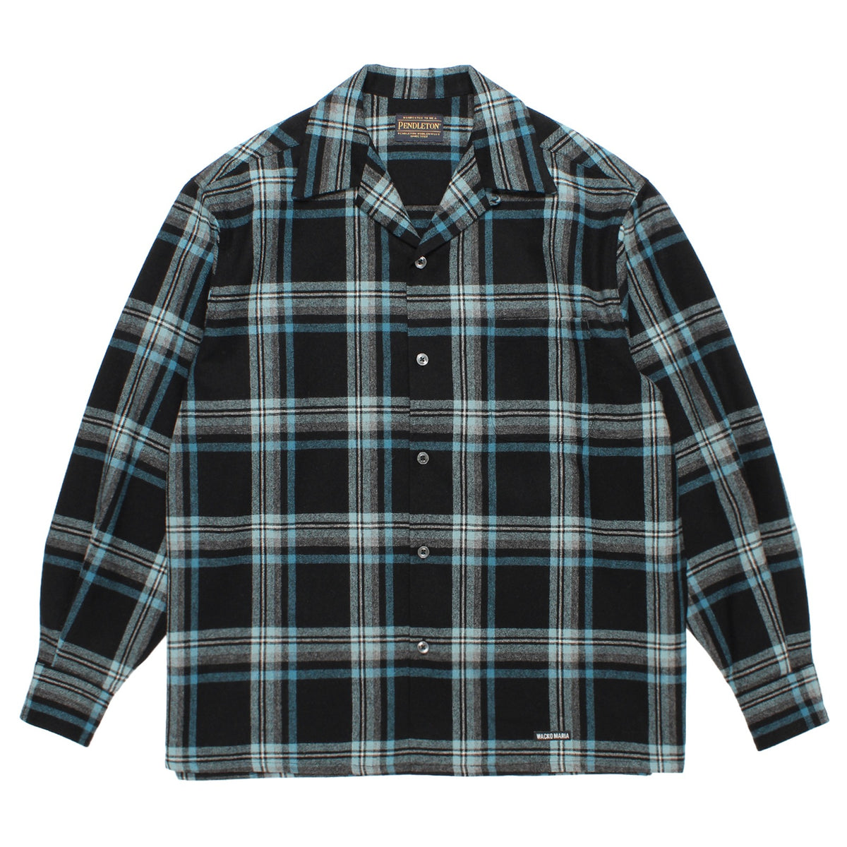 WOOL OMBRE CHECK OPEN COLLAR SHIRT L/S ( TYPE-3 )