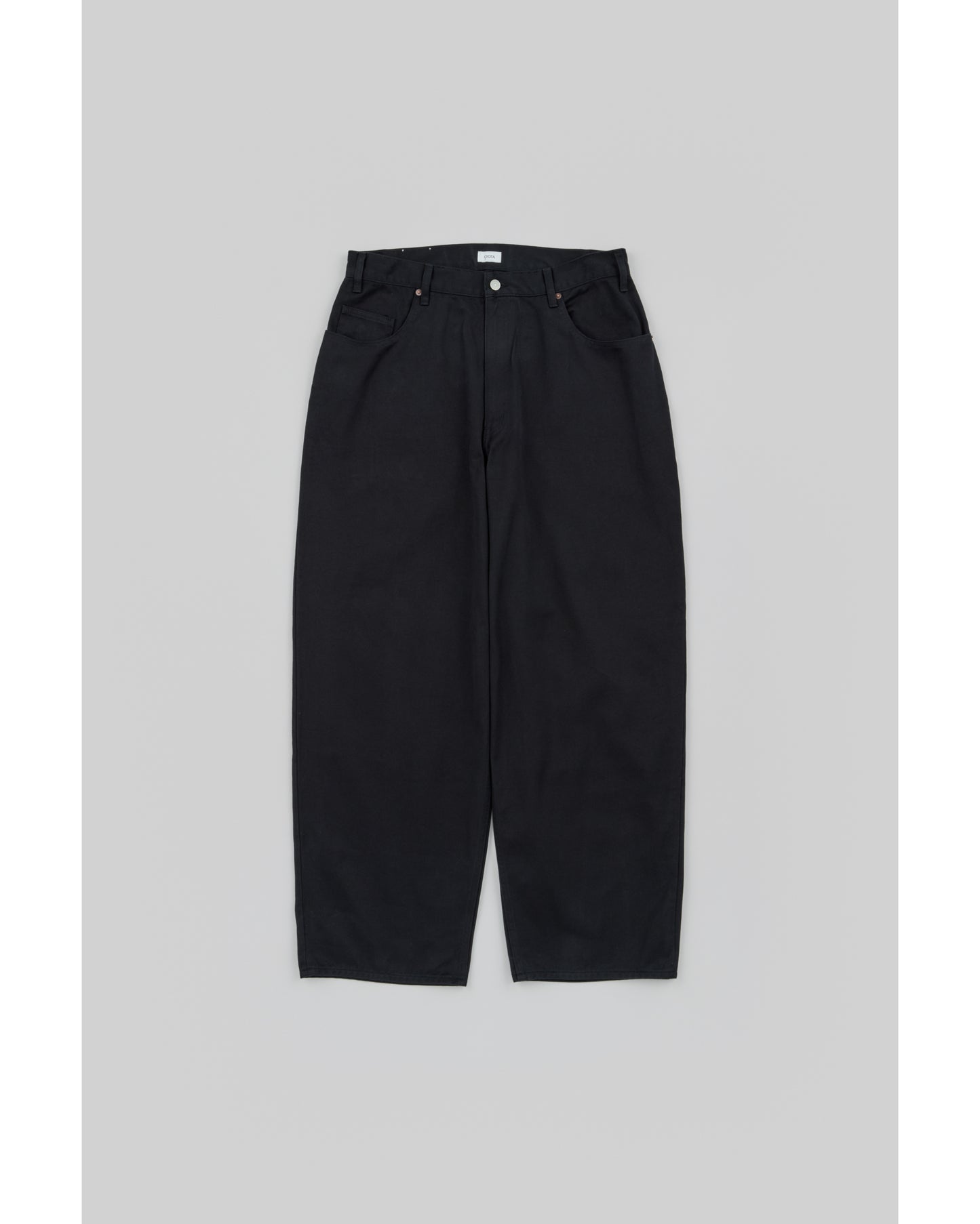 Cotton Twill Football Oval 5 Pocket Pants (One Wash) Black
