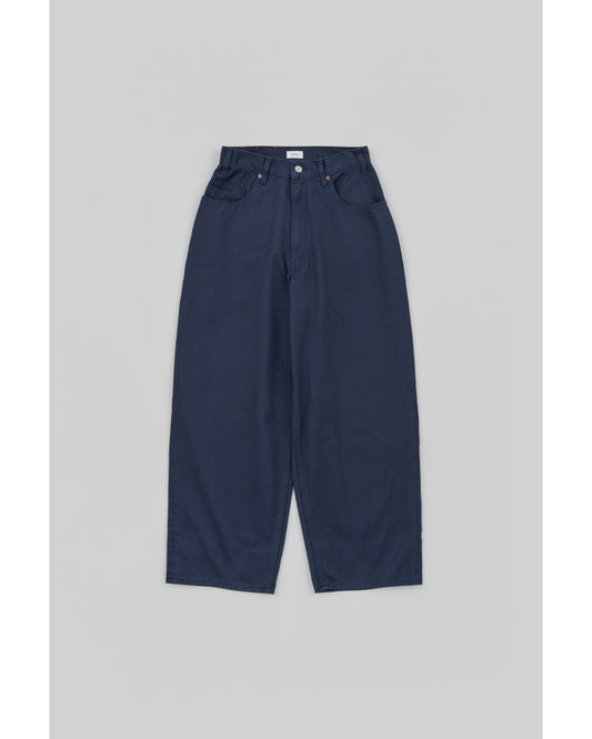 Cotton Twill Football Oval 5 Pocket Pants (One Wash) Navy