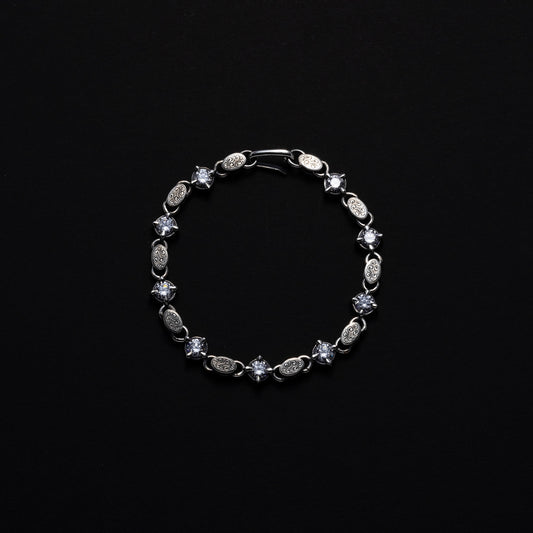 Engraved Cutstone Link Bracelet