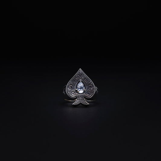 Engraved Spade Ring