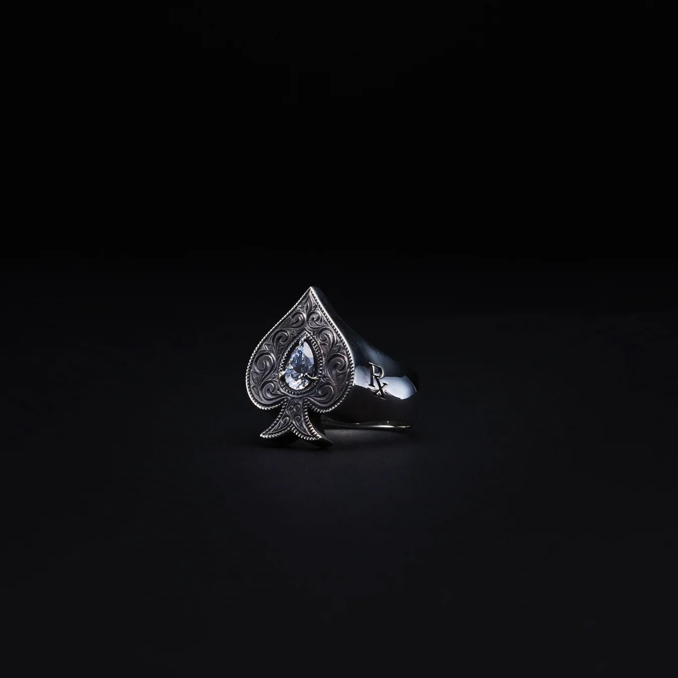 Engraved Spade Ring