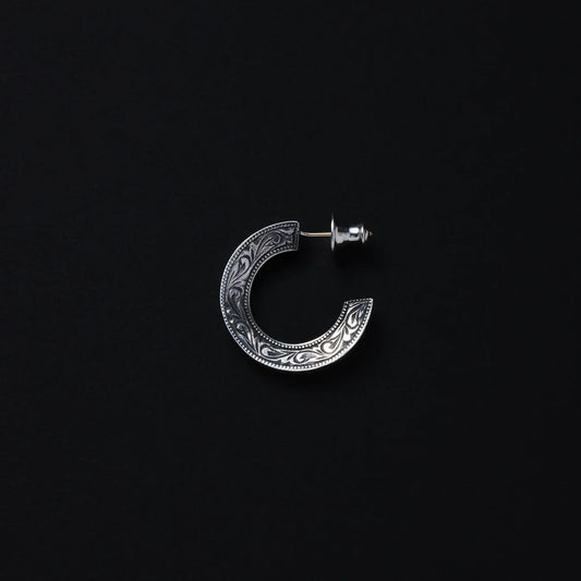 Engraved Triangle Earring (Silver)