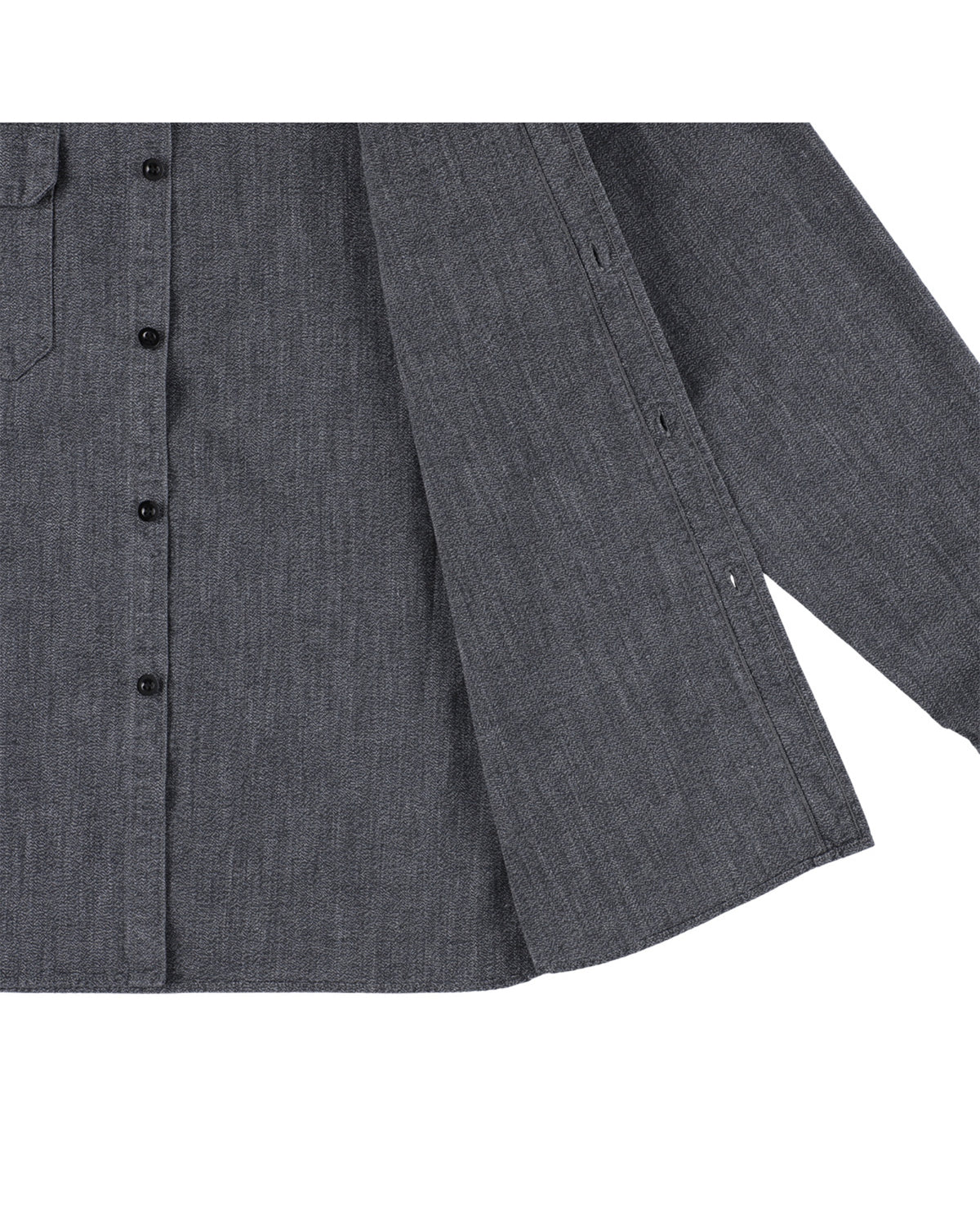 SD Logo Patch Black Chambray Work Shirt Vintage Wash