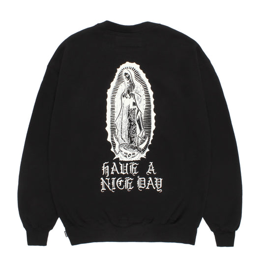 WASHED MIDDLE WEIGHT CREW NECK SWEAT SHIRT