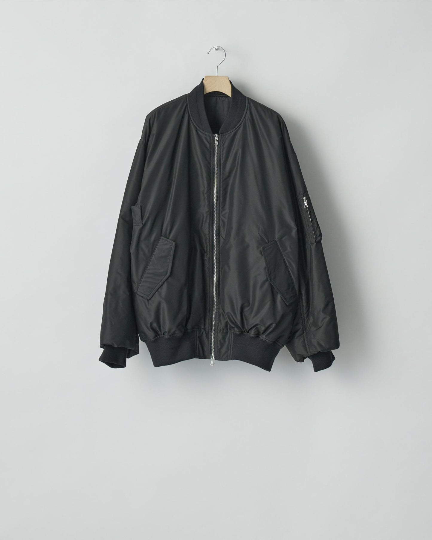 PURE SILK TAFTA OVERSIZED FLIGHT JACKET