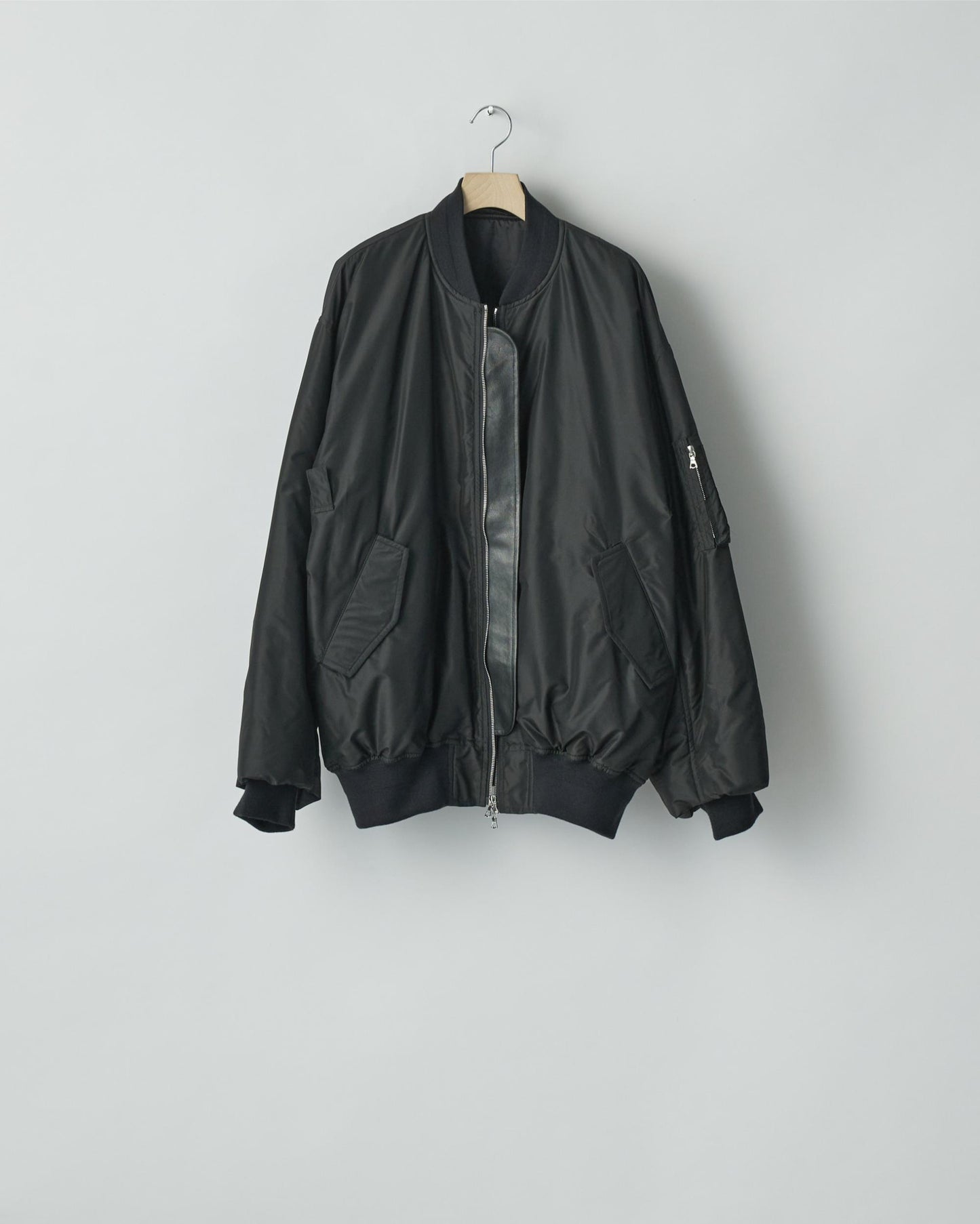 PURE SILK TAFTA OVERSIZED FLIGHT JACKET