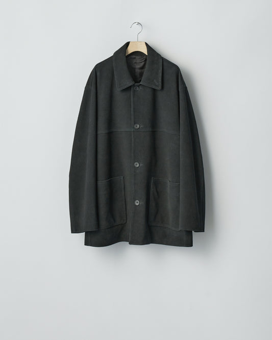 COW SUEDE CAR JACKET BLACK