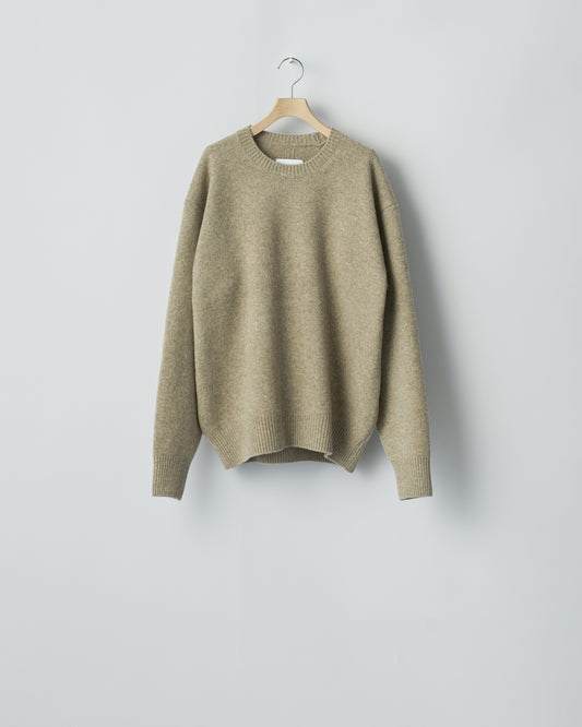 EXTRA FINE WOOL WARM KNIT CREW NECK LS  BEIGE