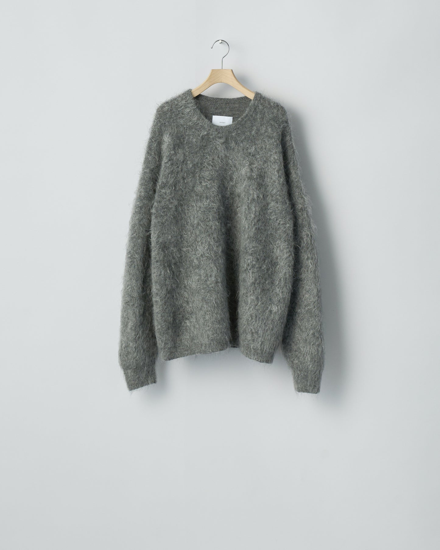KID MOHAIR KNIT CREW NECK LS  GREY