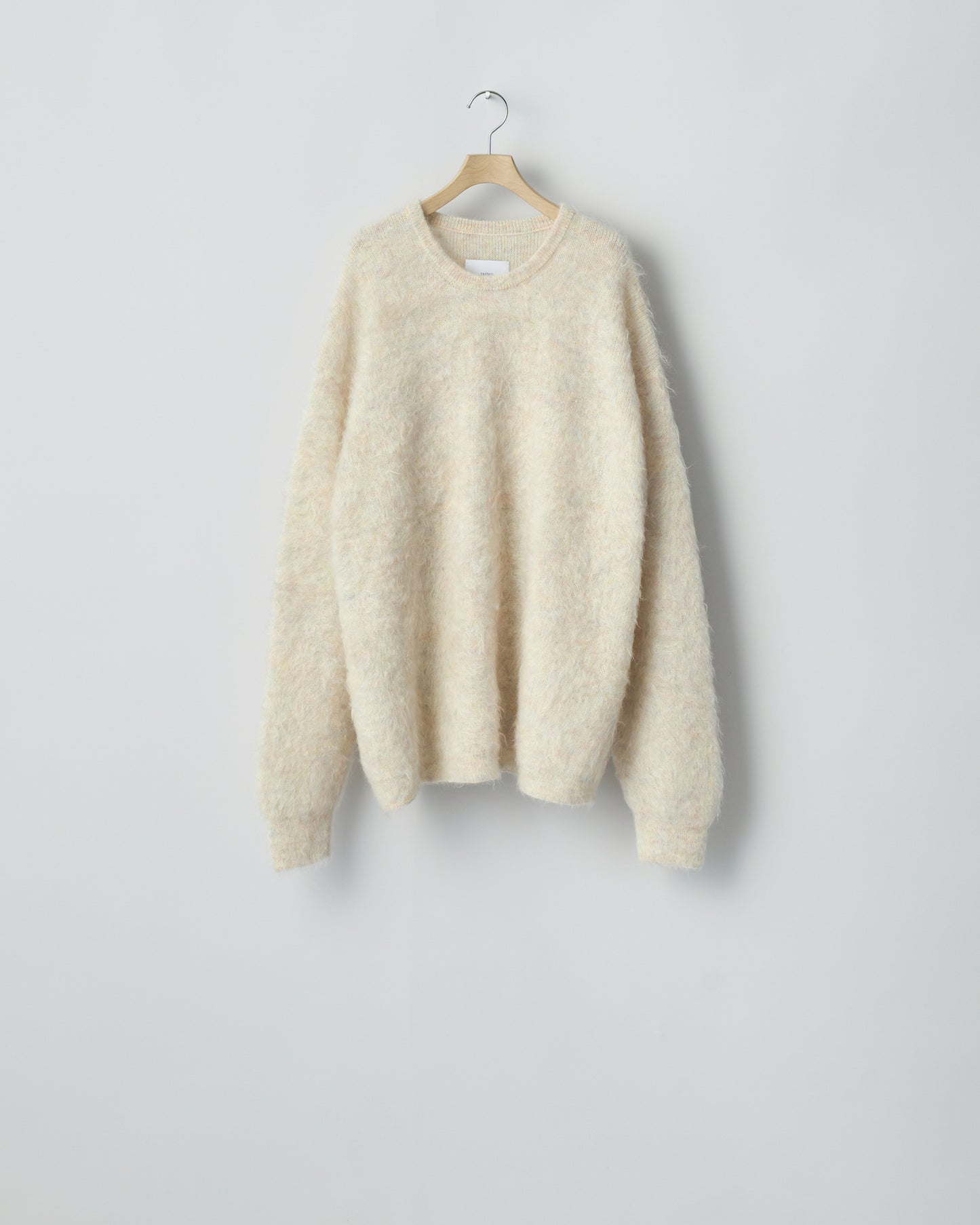 KID MOHAIR KNIT CREW NECK LS  MIX WHITE