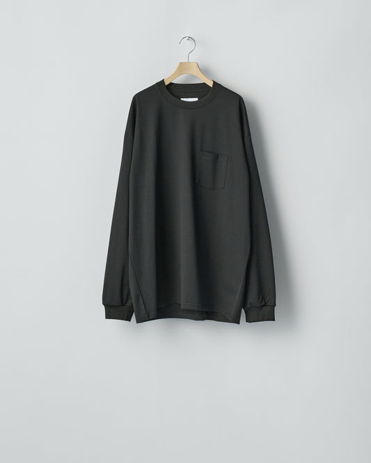 OVERSIZED LONG SLEEVE TEE POCKET TEE  BLACK