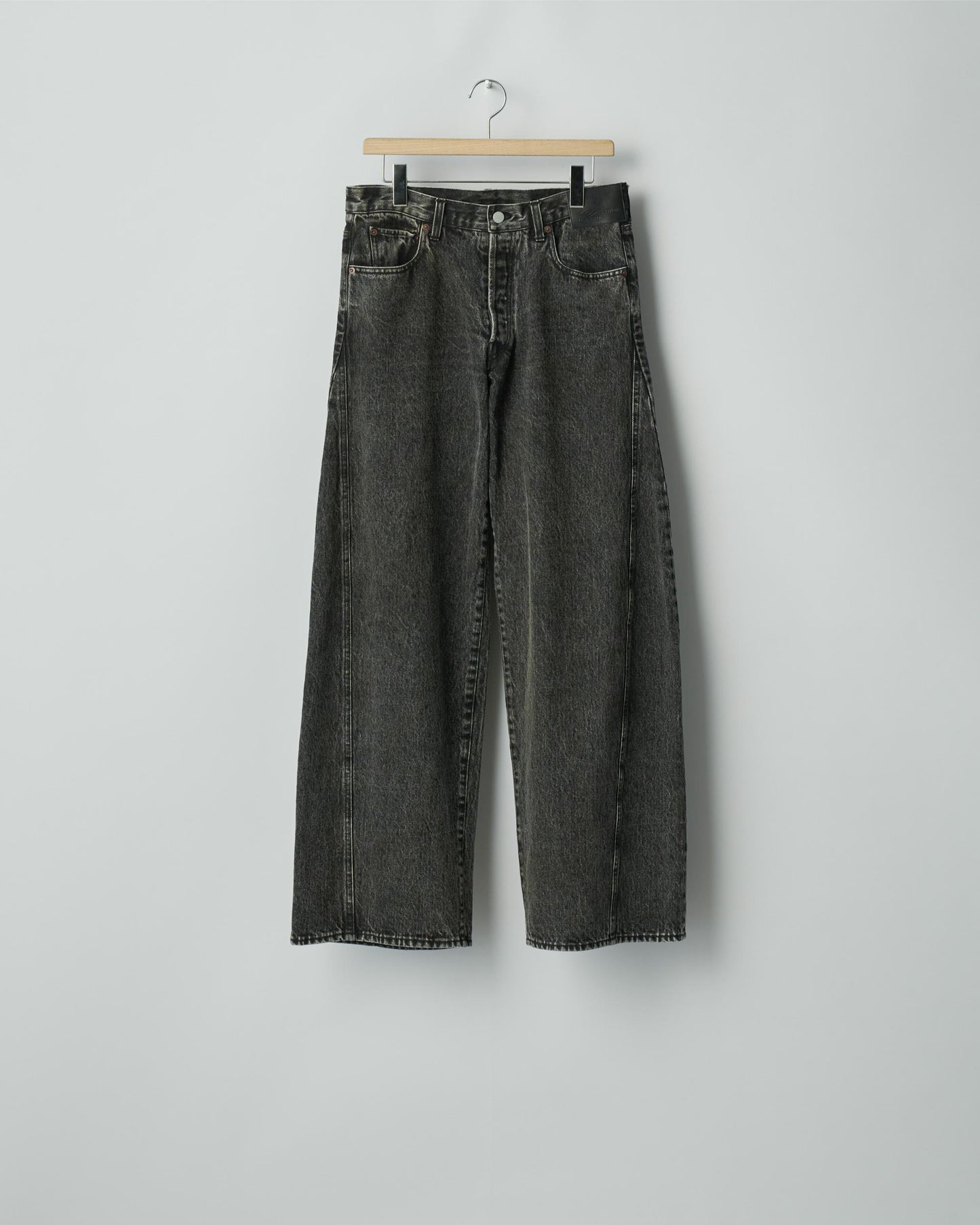 DEFORMATION WIDE DENIM JEANS BLACK