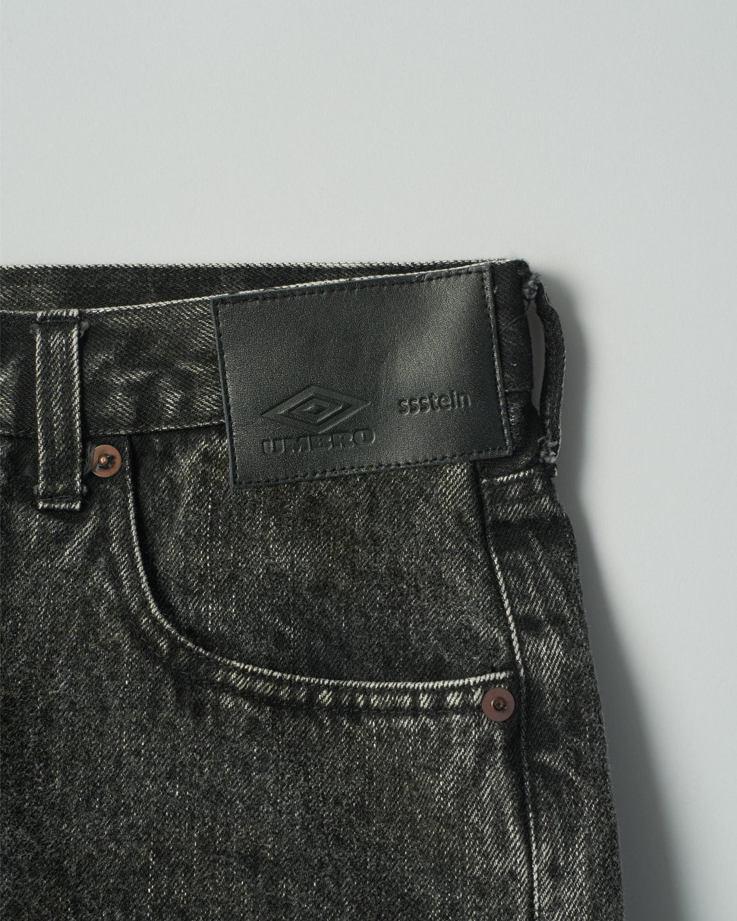 DEFORMATION WIDE DENIM JEANS BLACK