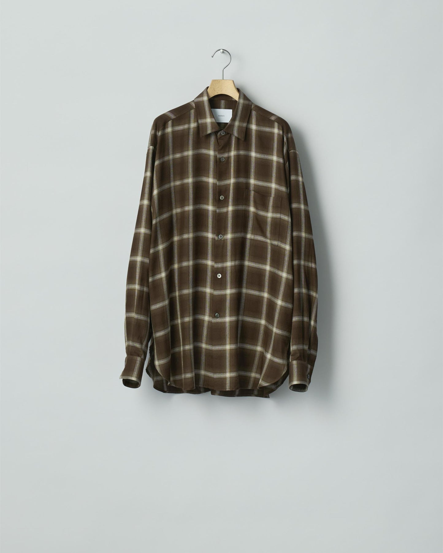 LY/VIS CHECK OVERSIZED LS SHIRT  BROWN OMBRE